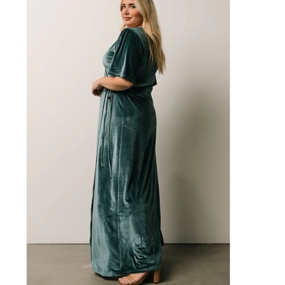 Baltic Born Maxi Wrap Dress Womens Size 3XL Meghan Velvet Persian Blue - Picture 2 of 9